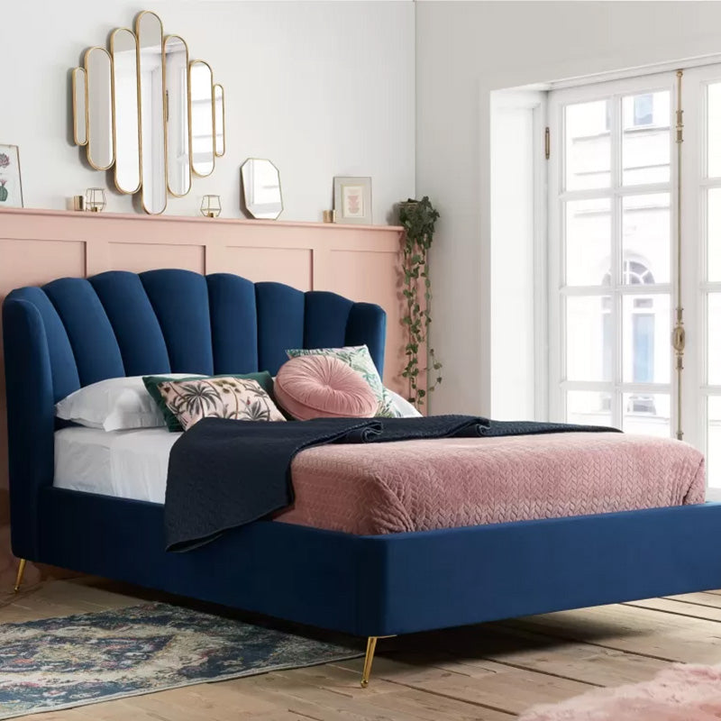 Blue velvet deals bed with storage