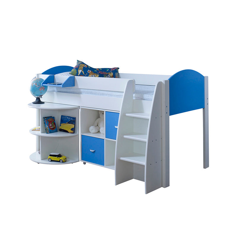 Eli C Mid Sleeper With Pull Out Desk & Cube Storage Unit - 3ft Single