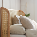 Astrid Oak Rattan Bed