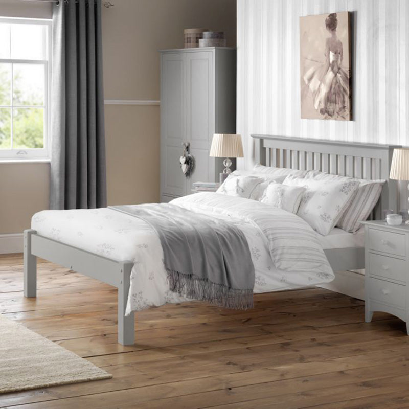 Catalan Dove Grey Wooden Low Foot Bed