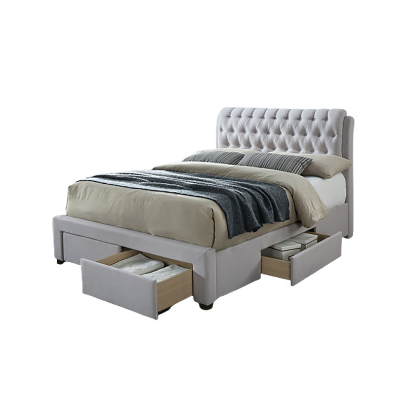 Desert Fabric Bed With 4 Drawers Storage