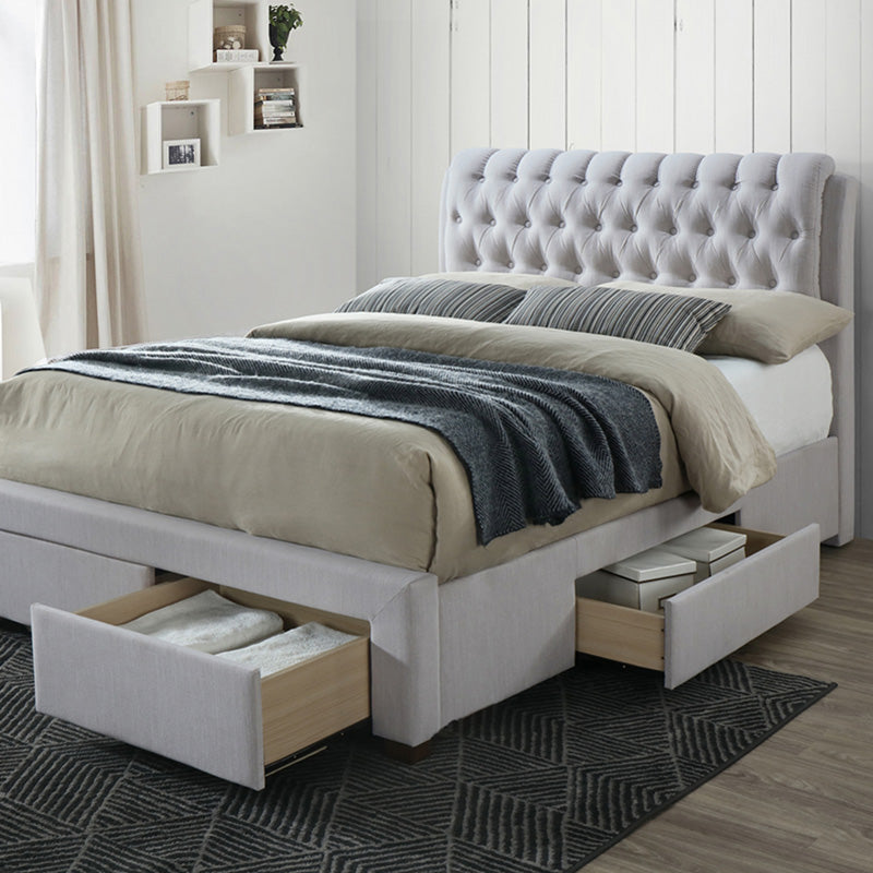 Desert Fabric Bed With 4 Drawers Storage