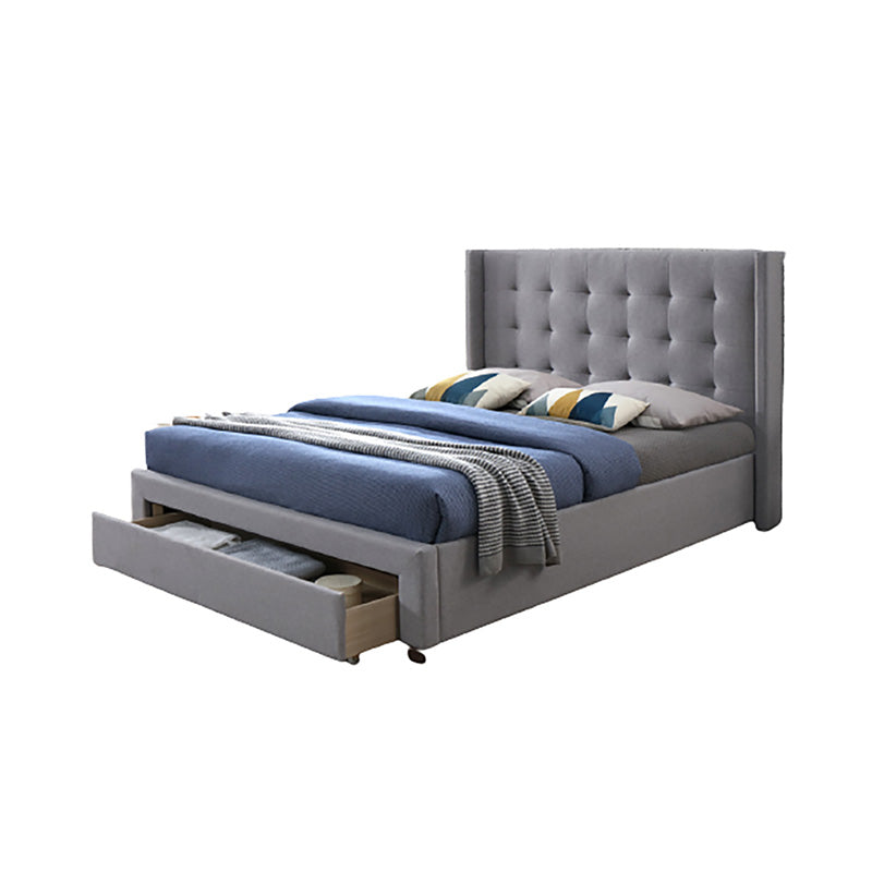 Ash Grey Front Drawer Fabric Bed