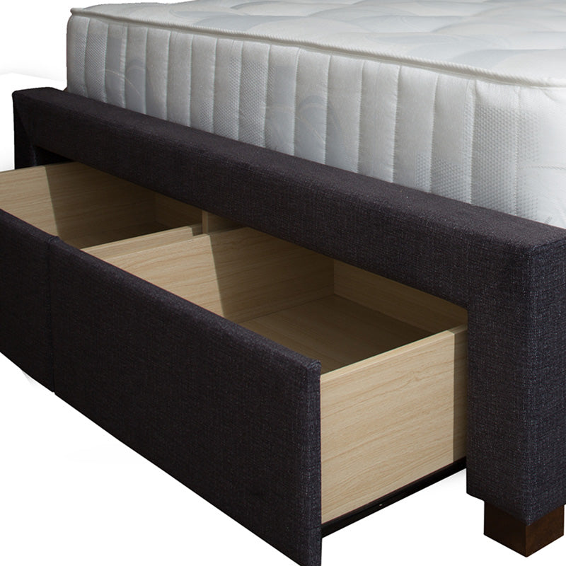 Anthracite Fabric Bed With 4 Drawers Storage