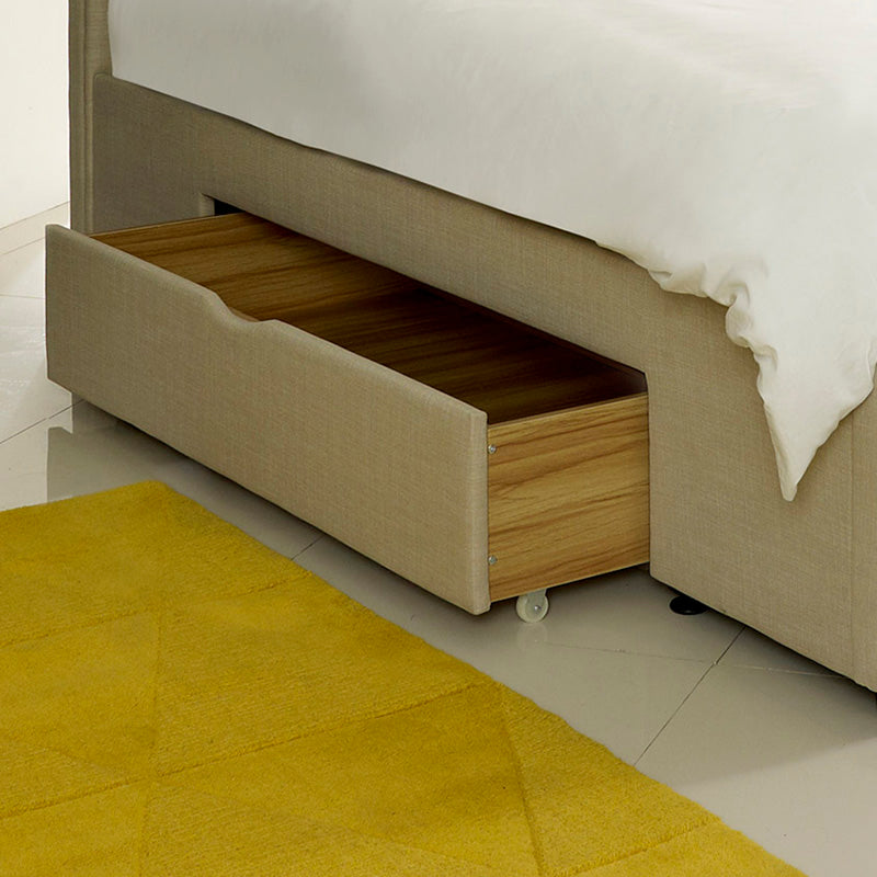 Camel Fabric Bed With 2 Drawers Storage