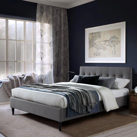 Oxford Grey Fabric Bed