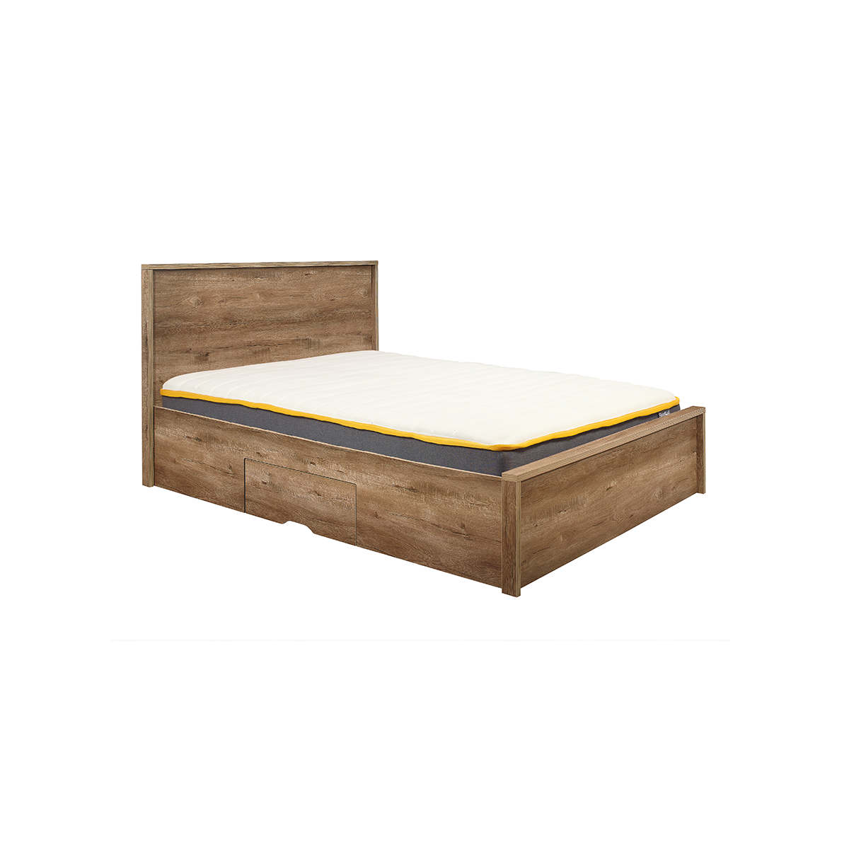 Stockwell Rustic Oak Storage Bed