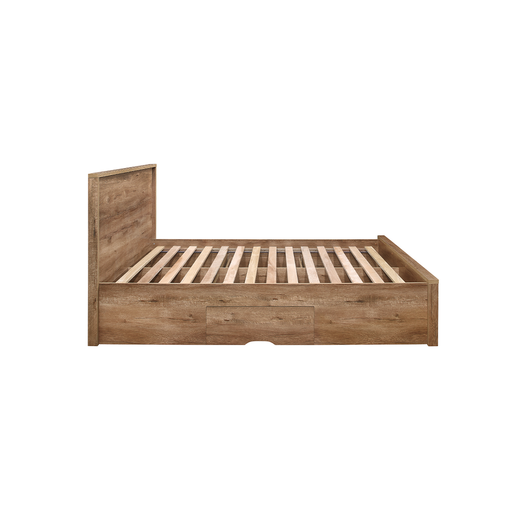 Stockwell Rustic Oak Storage Bed