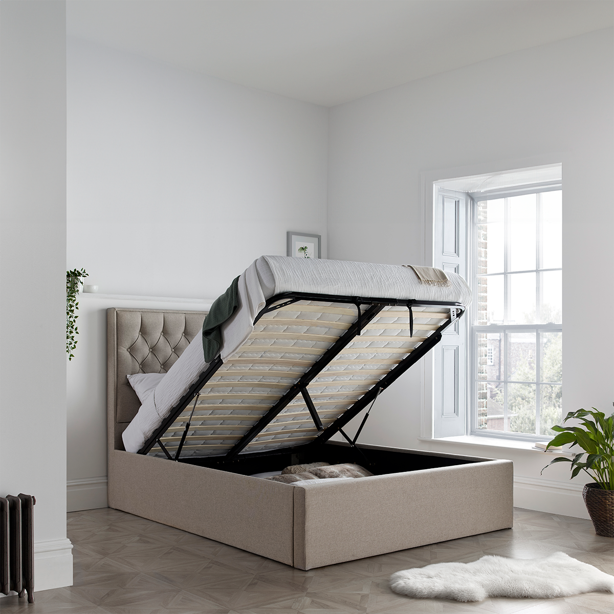 Wilson Fabric Ottoman Storage Bed