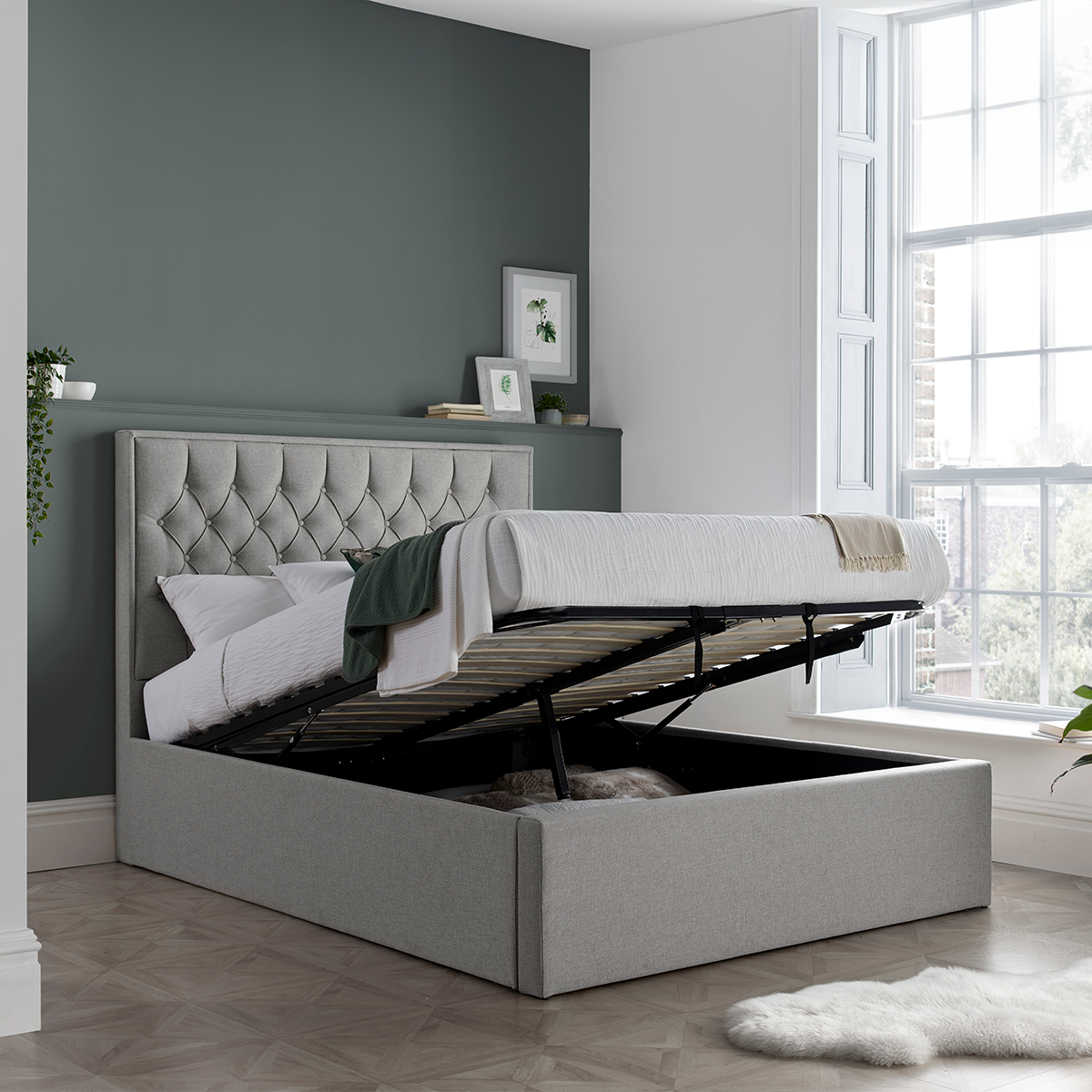 Wilson Fabric Ottoman Storage Bed