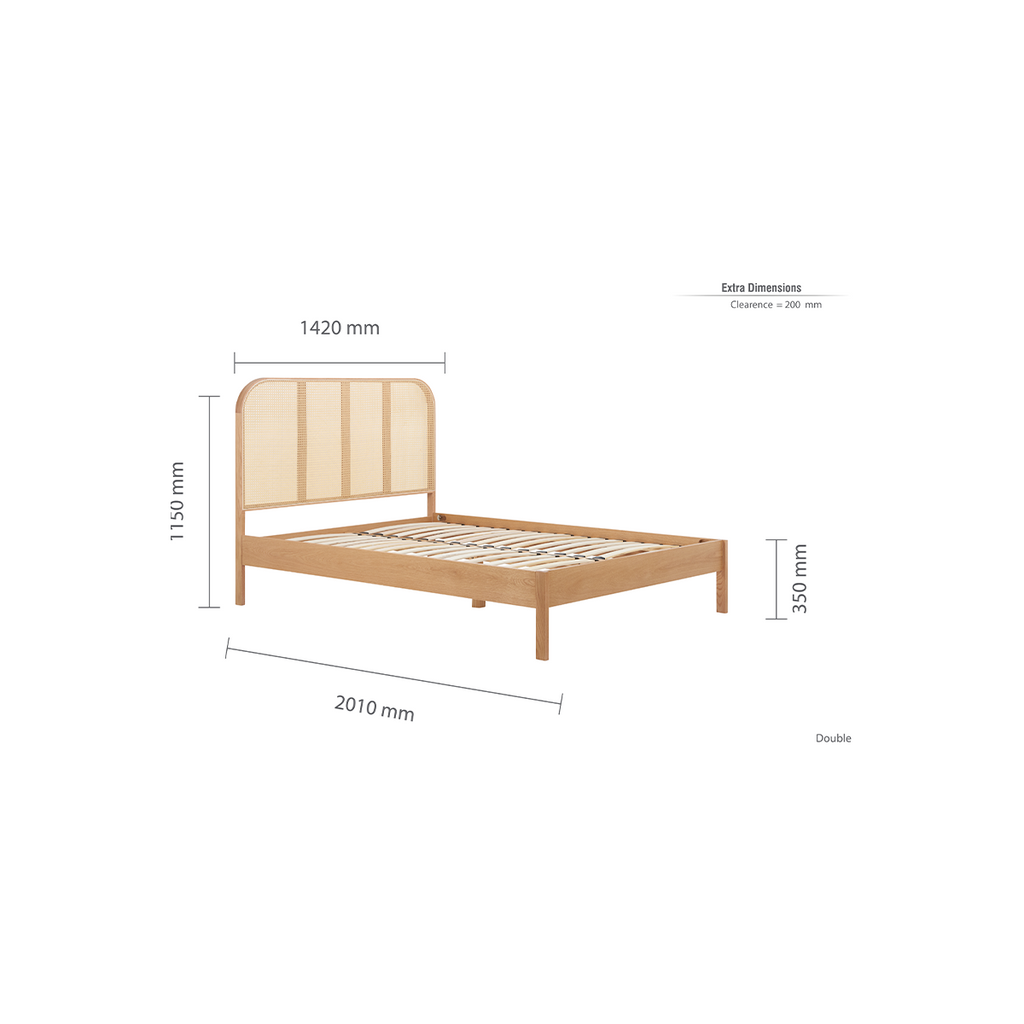Margot Rattan Oak Bed