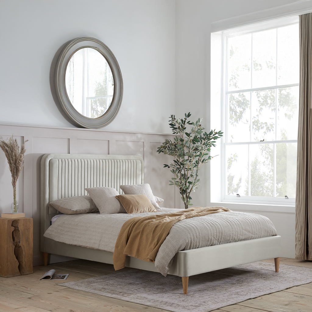 Warm Stone Fabric Bed