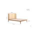 Astrid Oak Rattan Bed