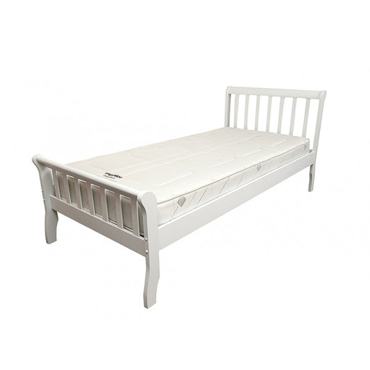 Venician White Wooden Bed