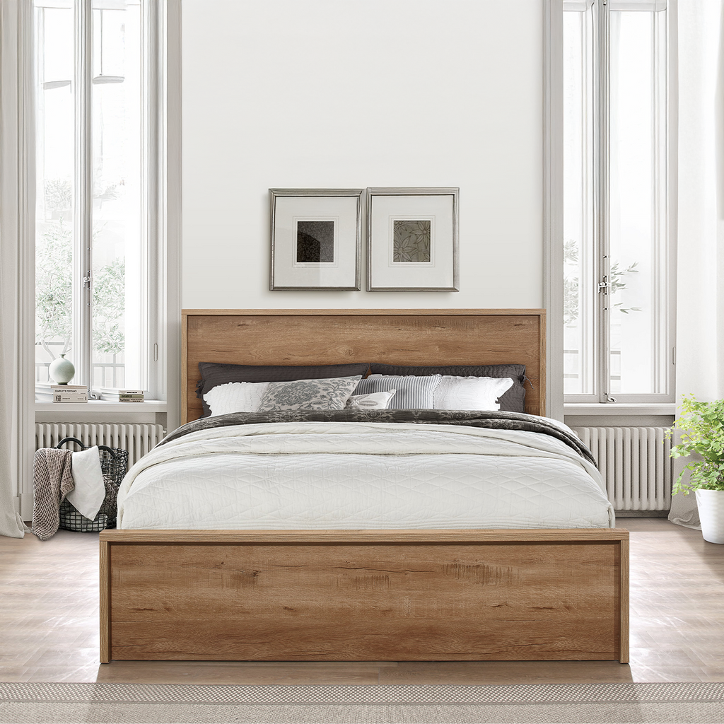 Stockwell Rustic Oak Storage Bed