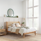 Astrid Oak Rattan Bed