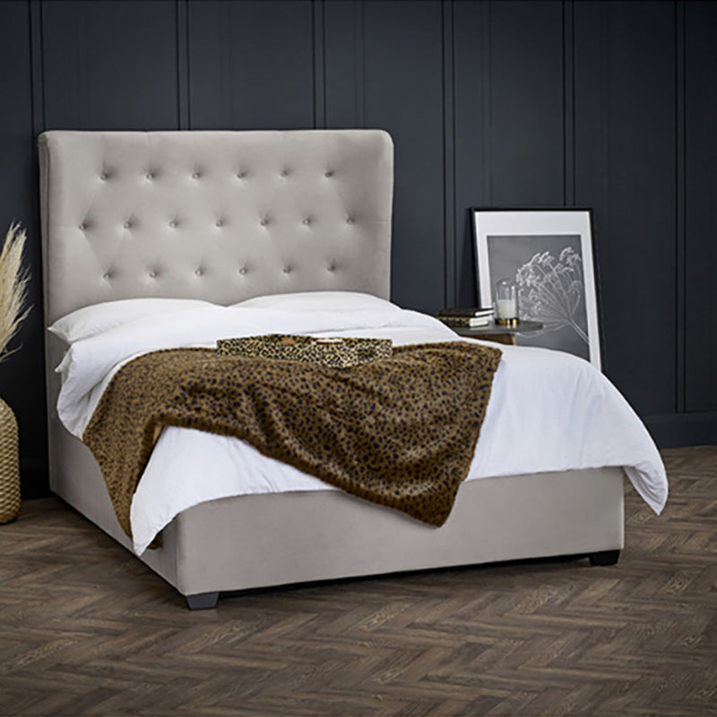 Cuban Beige Ottoman Fabric Bed