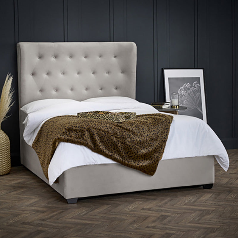 Cuban Beige Ottoman Fabric Bed