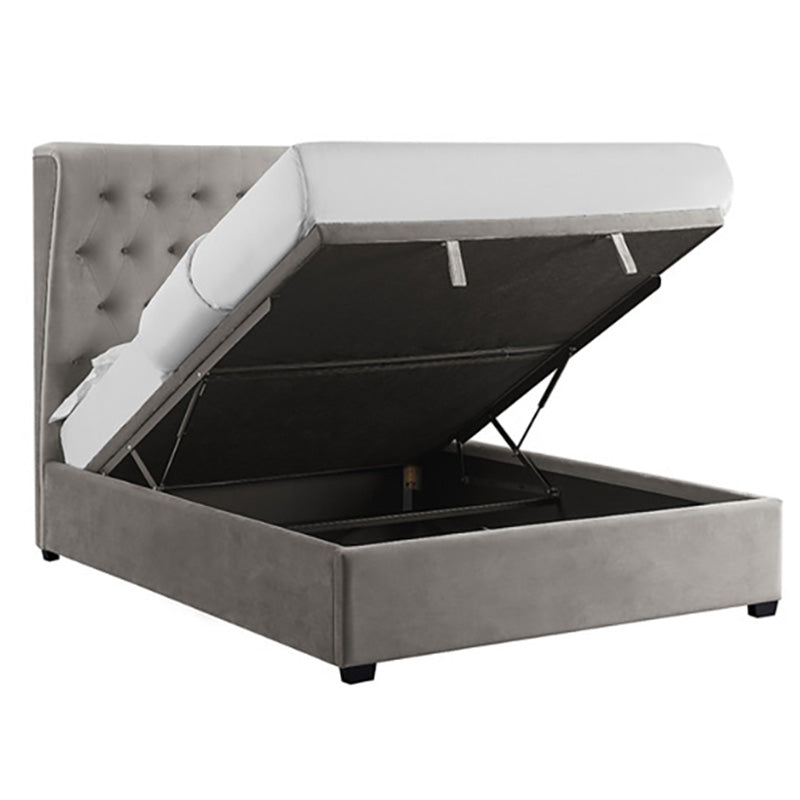 Cuban Grey Ottoman Fabric Bed