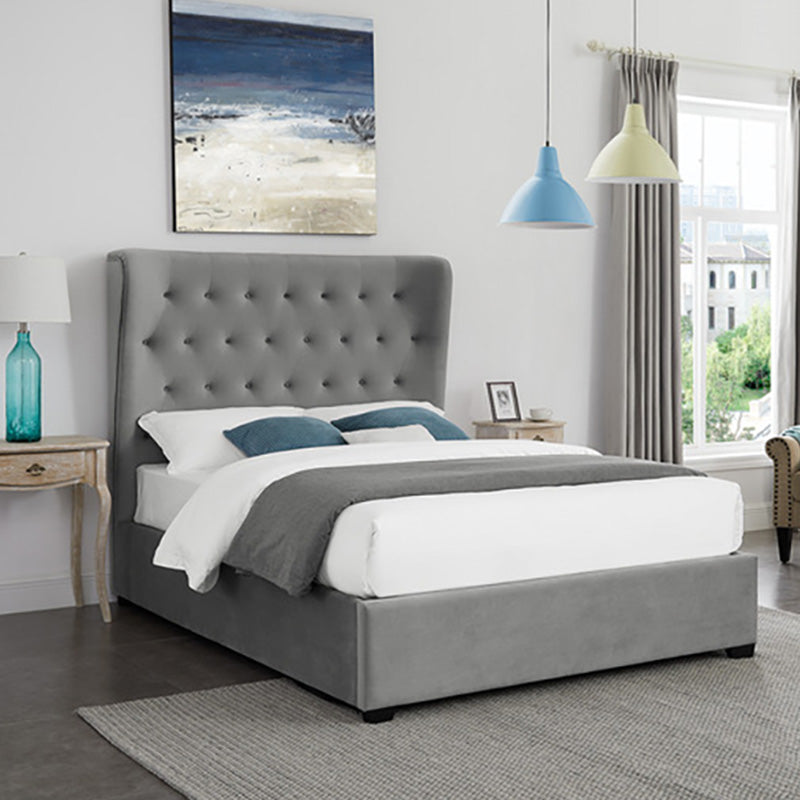 Cuban Grey Ottoman Fabric Bed