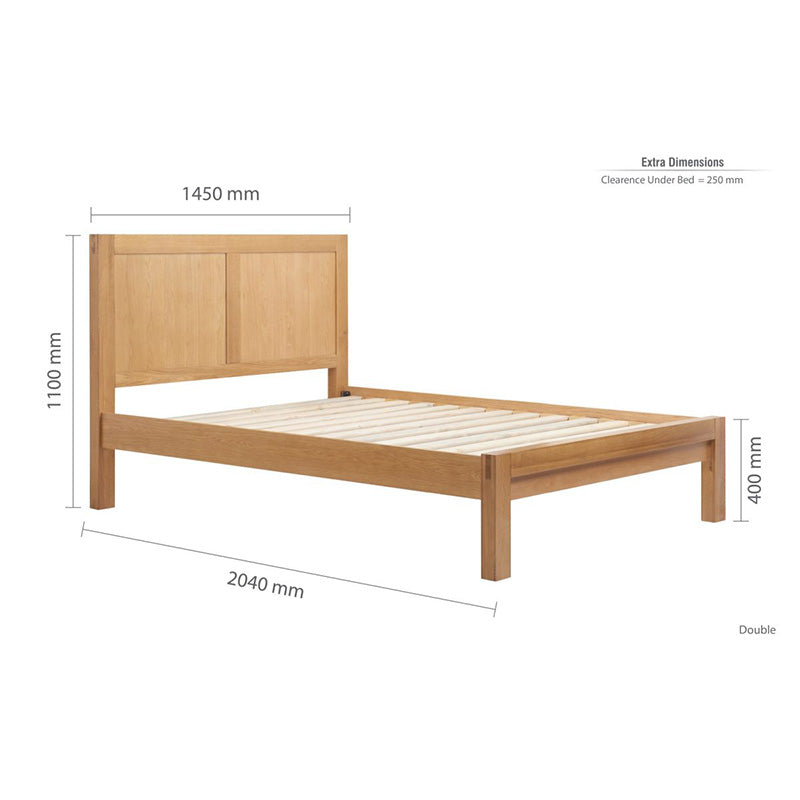 Belvedere Oak Wooden Bed