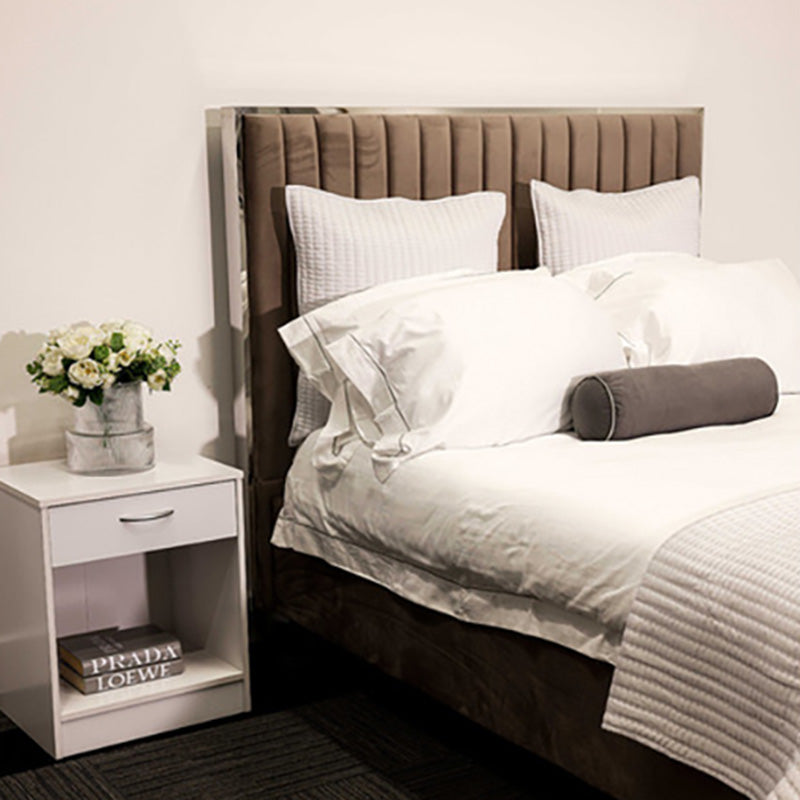 Knightsbridge Chrome Surround Fabric Bed