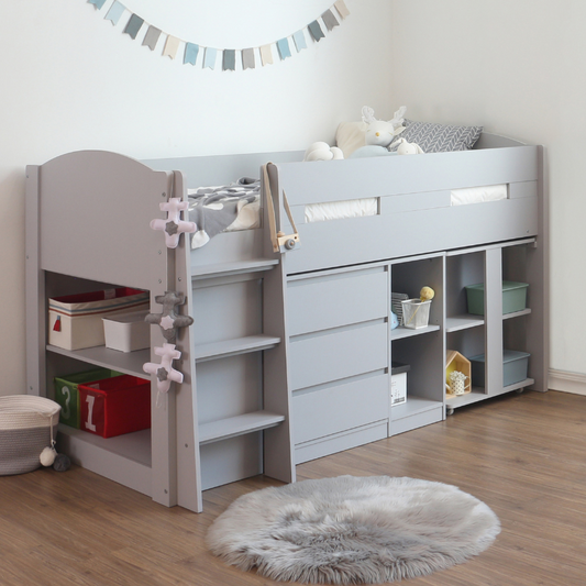 Candle Mid Sleeper Grey With Desk