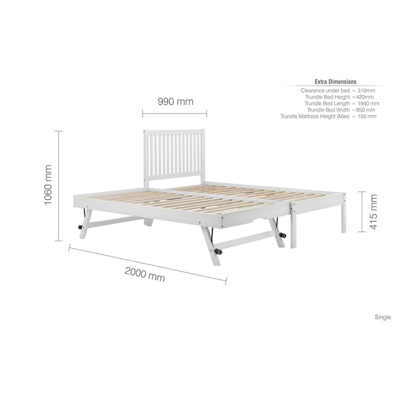 Kingston Wooden Guest Bed with Trundle