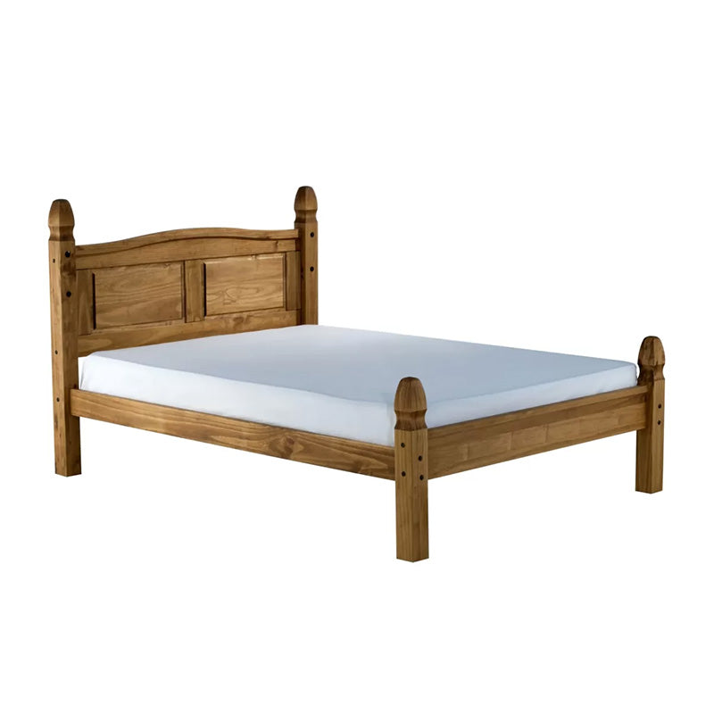 Moretti Waxed Pine Wooden Bed Low Footend