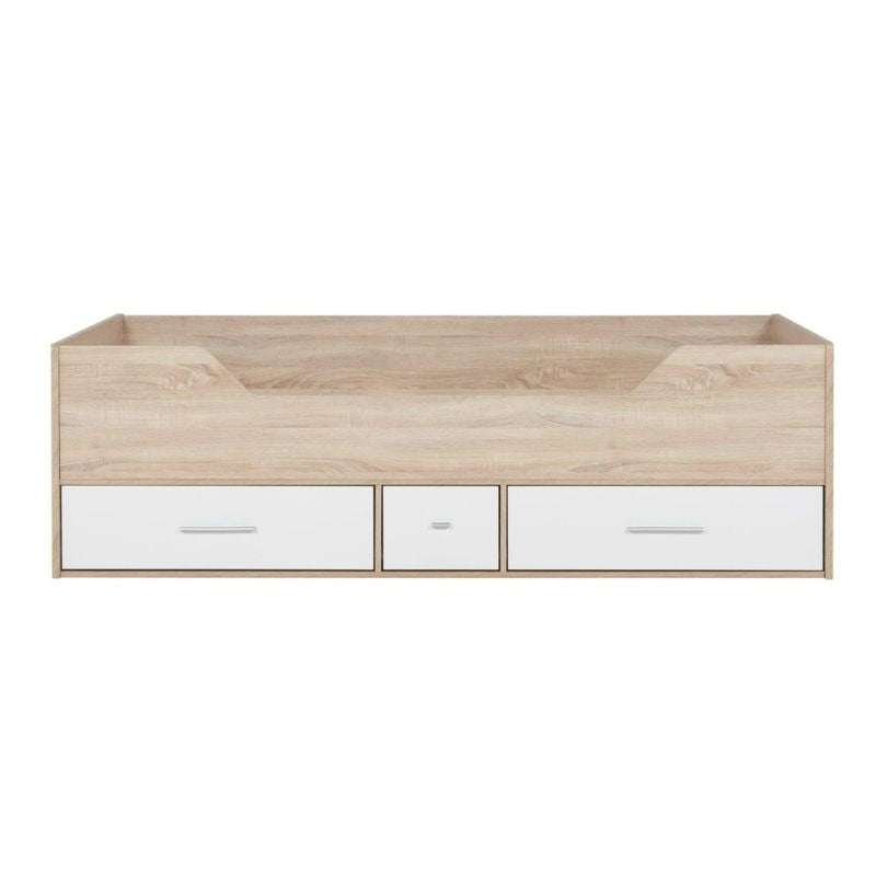 Camden Single Cabin Bed With Storage Drawers In White & Oak - 3ft