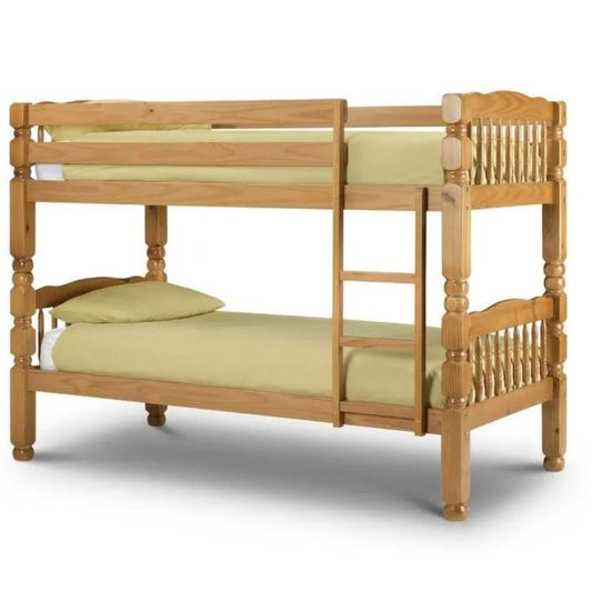 Burly Solid Pine Wooden Bunk Bed