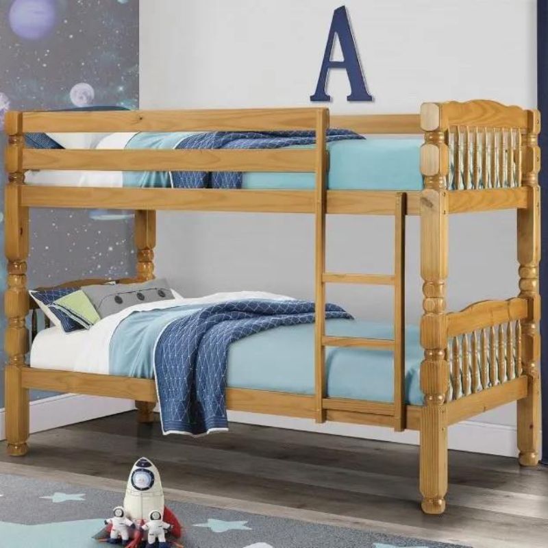 Burly Solid Pine Wooden Bunk Bed