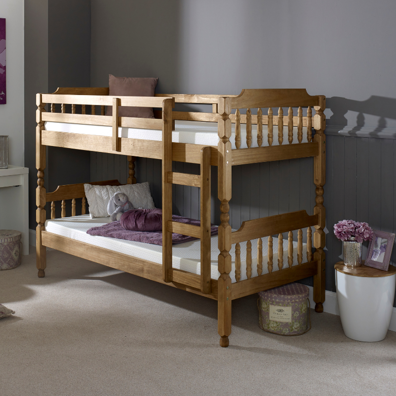 colonial bunk bed waxed