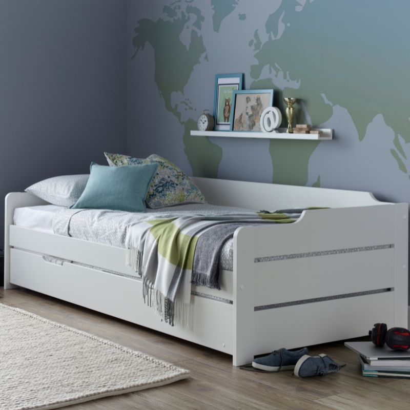 Copella White Wooden Day Bed with Guest Bed