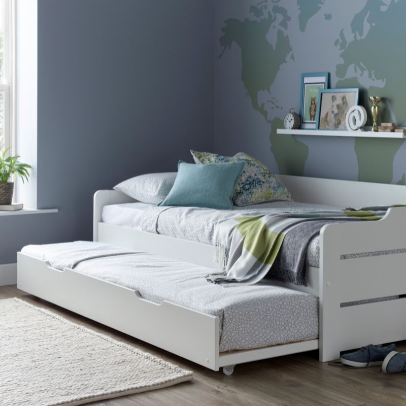 Copella White Wooden Day Bed with Guest Bed