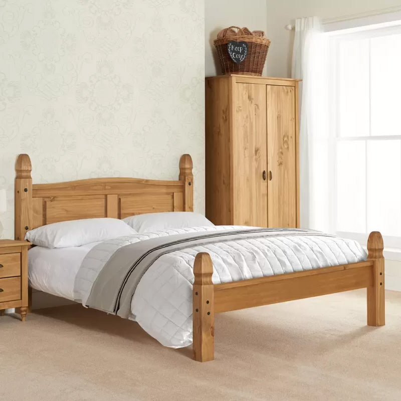 Moretti Waxed Pine Wooden Bed Low Footend