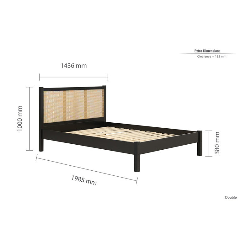 Crowley Wooden Rattan Bed