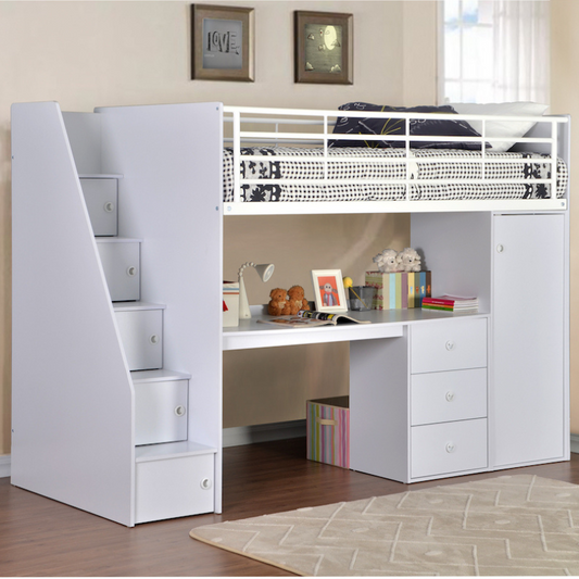 Jamestown High Sleeper With Desk and Storage