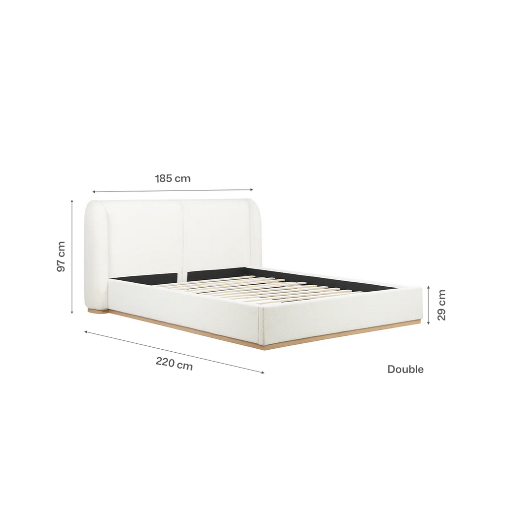 Eden Boucle Bed - Solid Base