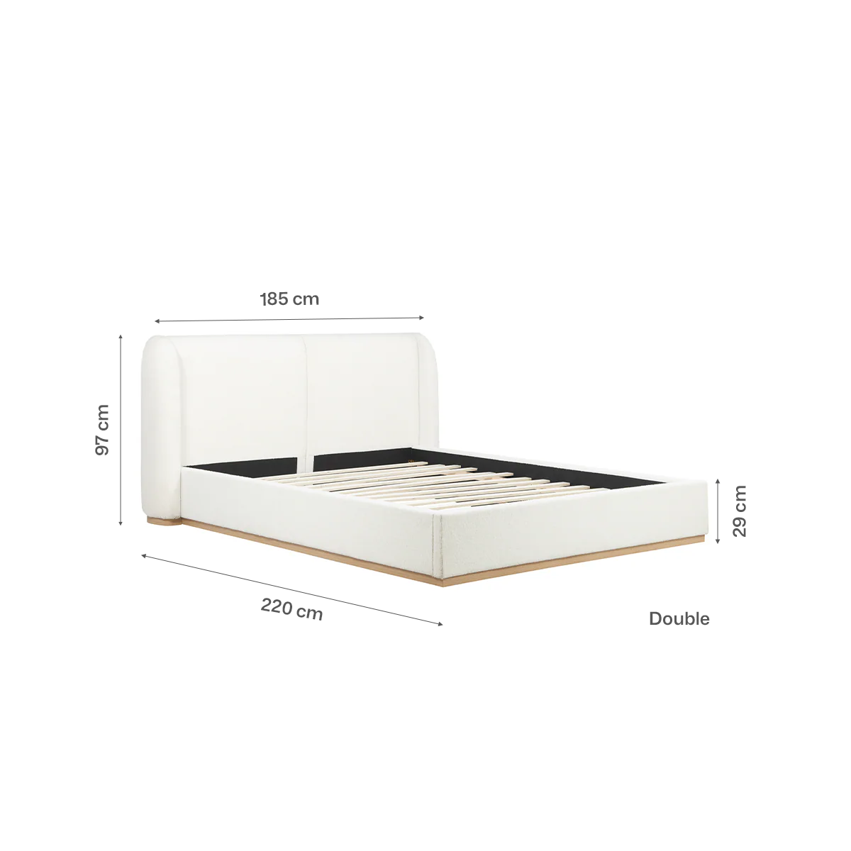 Eden Boucle Bed - Solid Base