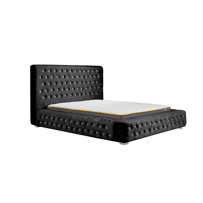 Presidente Velvet Bed With Diamonte Buttoned Headboard