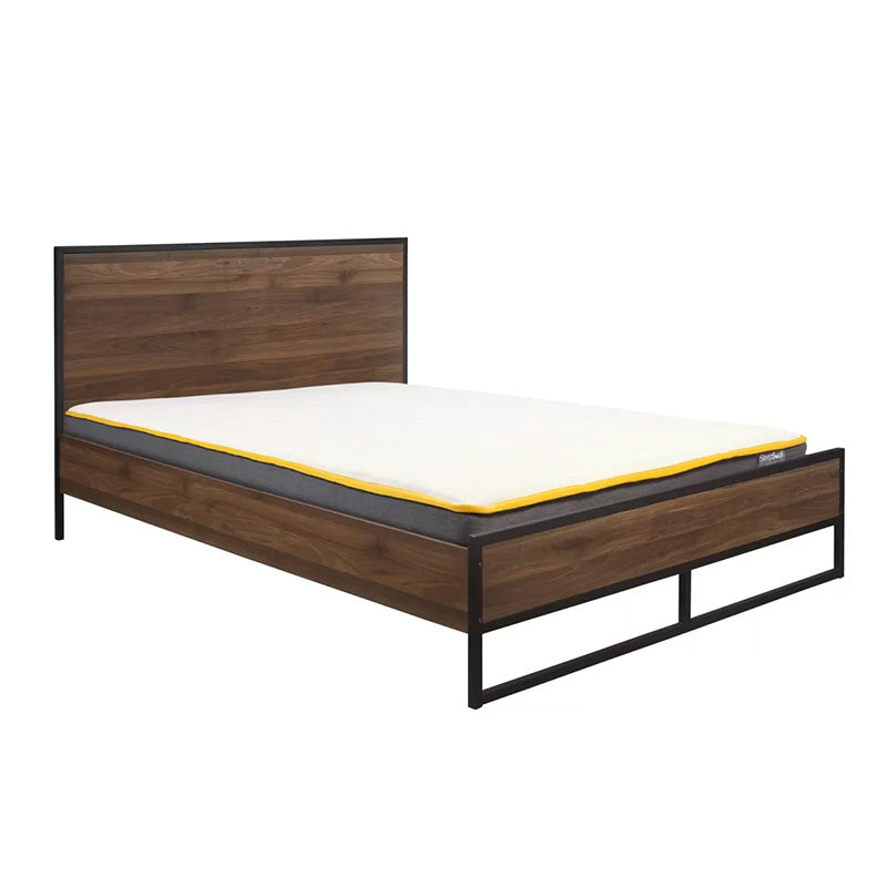 Hackney Black & Walnut Industrial Effect Bed