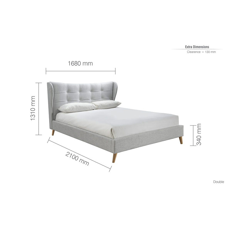 Luna Fabric Buttoned Headboard Bed