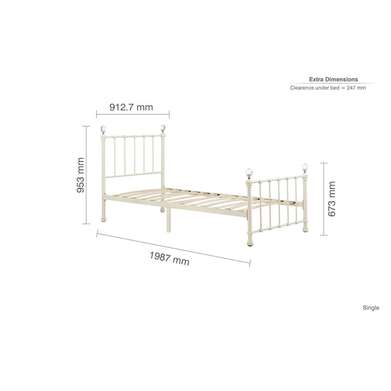 Lucy Metal Cream Bed