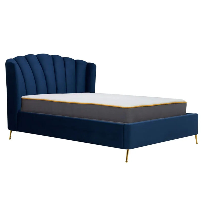 Shell Velvet Ottoman Storage Bed