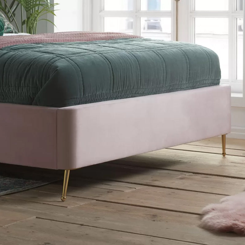 Shell Velvet Ottoman Storage Bed