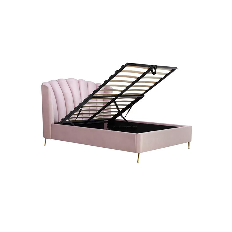 Shell Velvet Ottoman Storage Bed