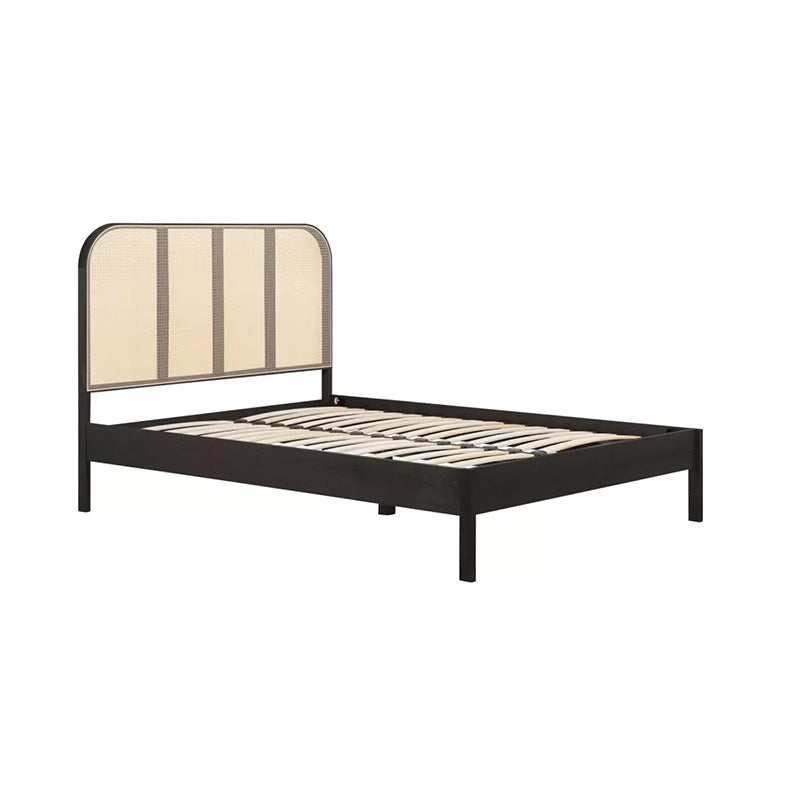 Cannes Solid Oak Rattan Bed