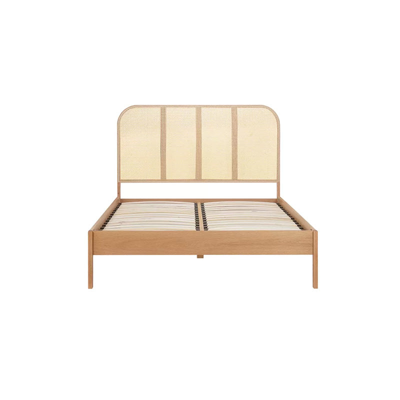 Cannes Solid Oak Rattan Bed