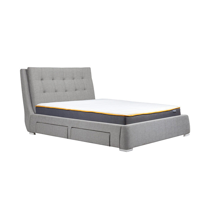 Queensbury 5 Drawer Storage Fabric Grey Bed